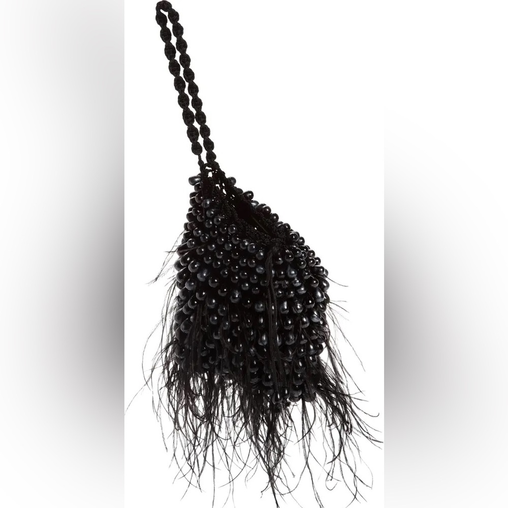Dory Ostrich Feather Beaded Wristlet - Picture 5 of 15